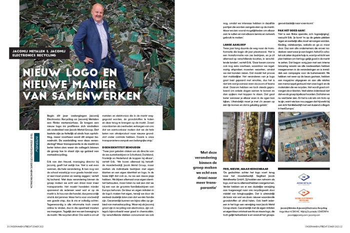 Artikel Ondernamen - Jacomij Metalen & Jacomij Electronics Recycling