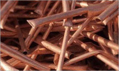 Koper pijpen ter recycling